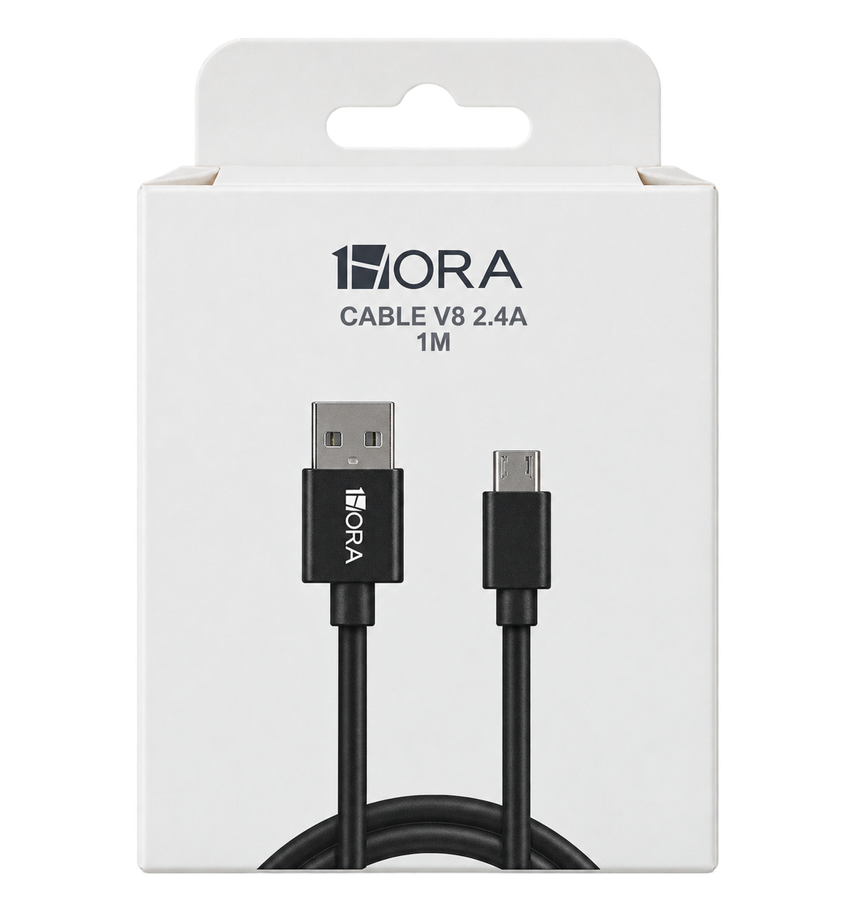 Cable 1HORA V8 micro USB 2.4 A | 1 metro