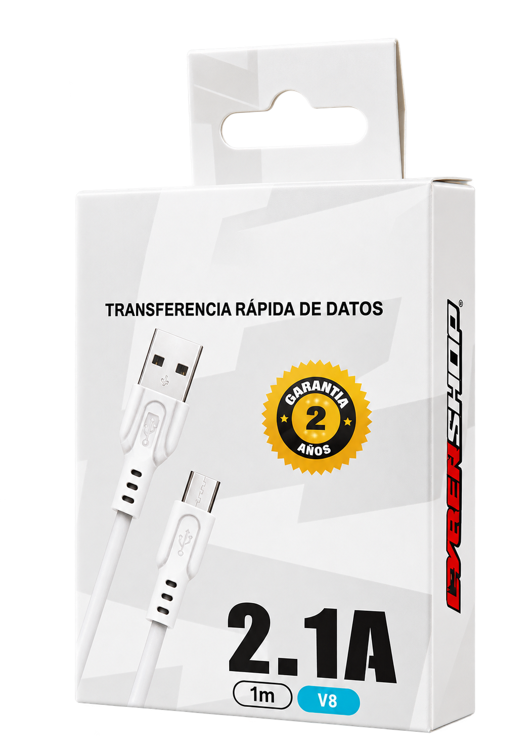 CABLE USB V8 2.1A DE 1M