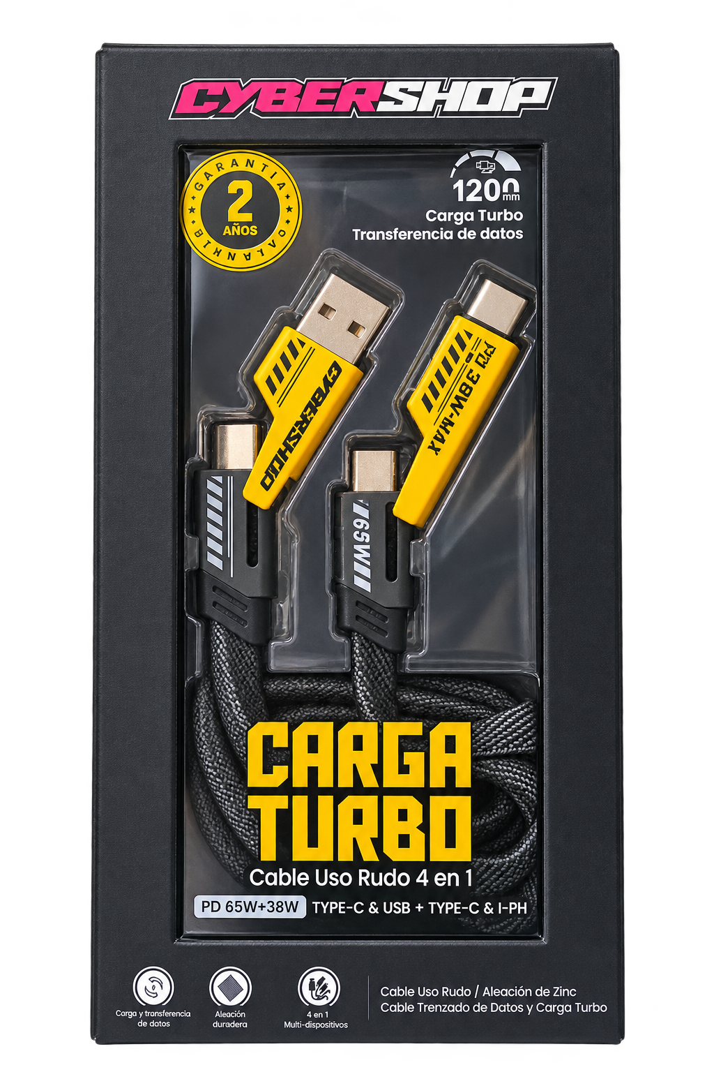 Cable CyberShop 4 en 1 | Carga y datos USB-C