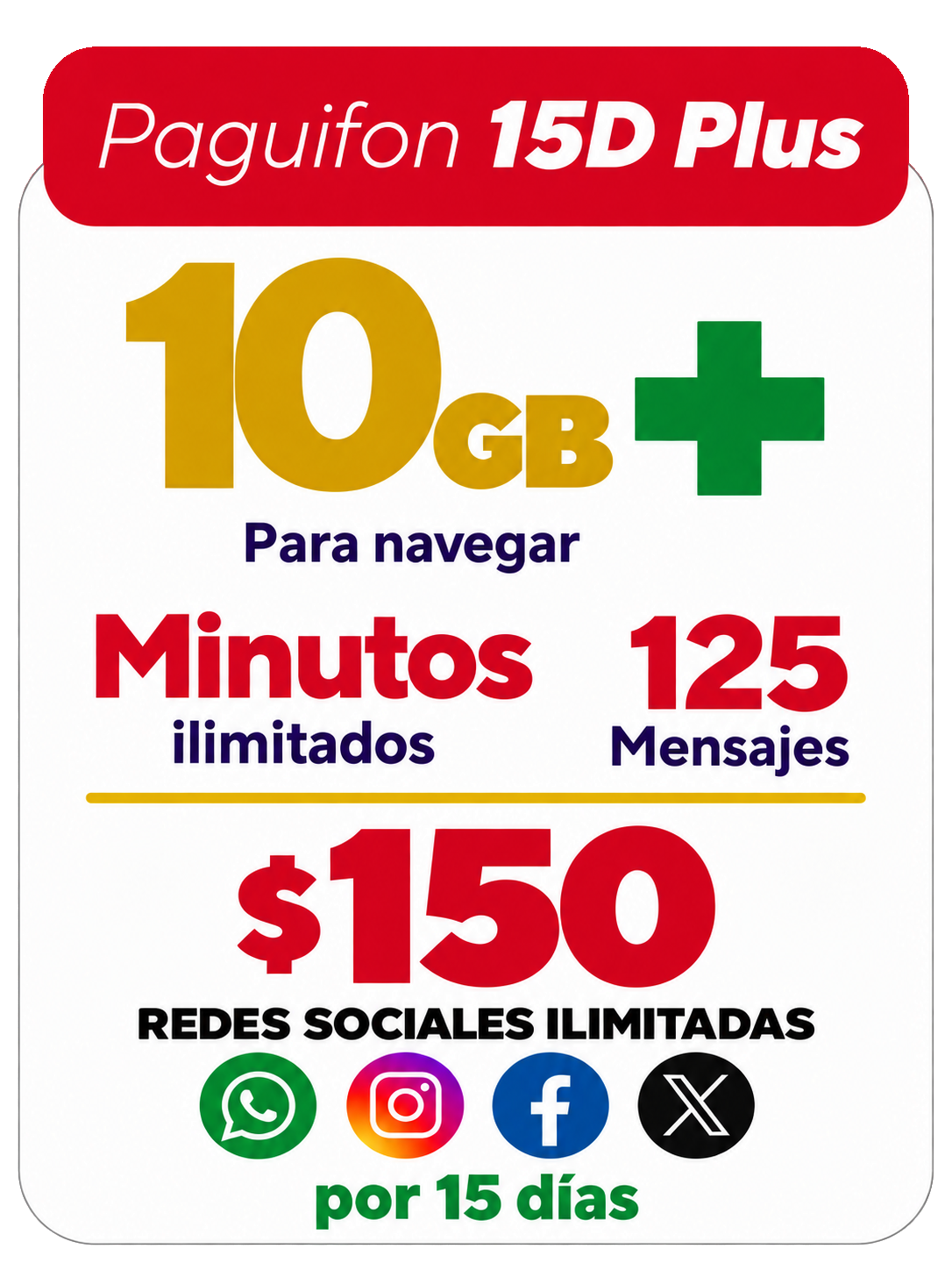 Chip SIM Paguifon 15D Plus