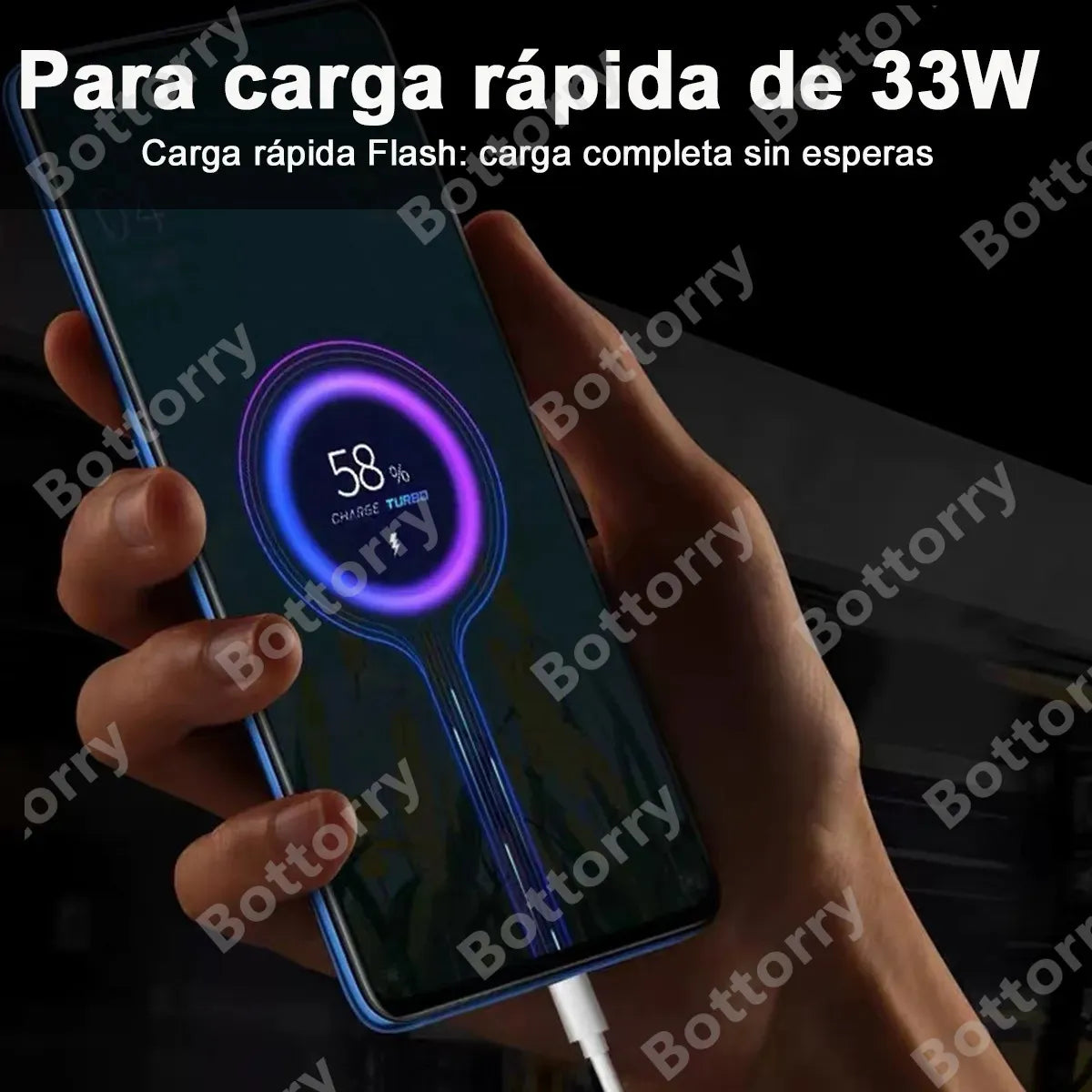 Cargador turbo USB-C 18 W con cable de 1.5 m