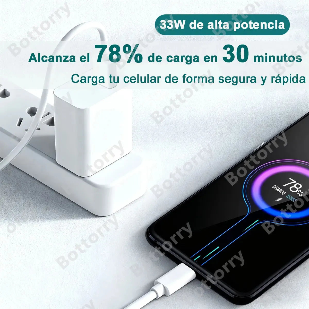 Cargador turbo USB-C 18 W con cable de 1.5 m
