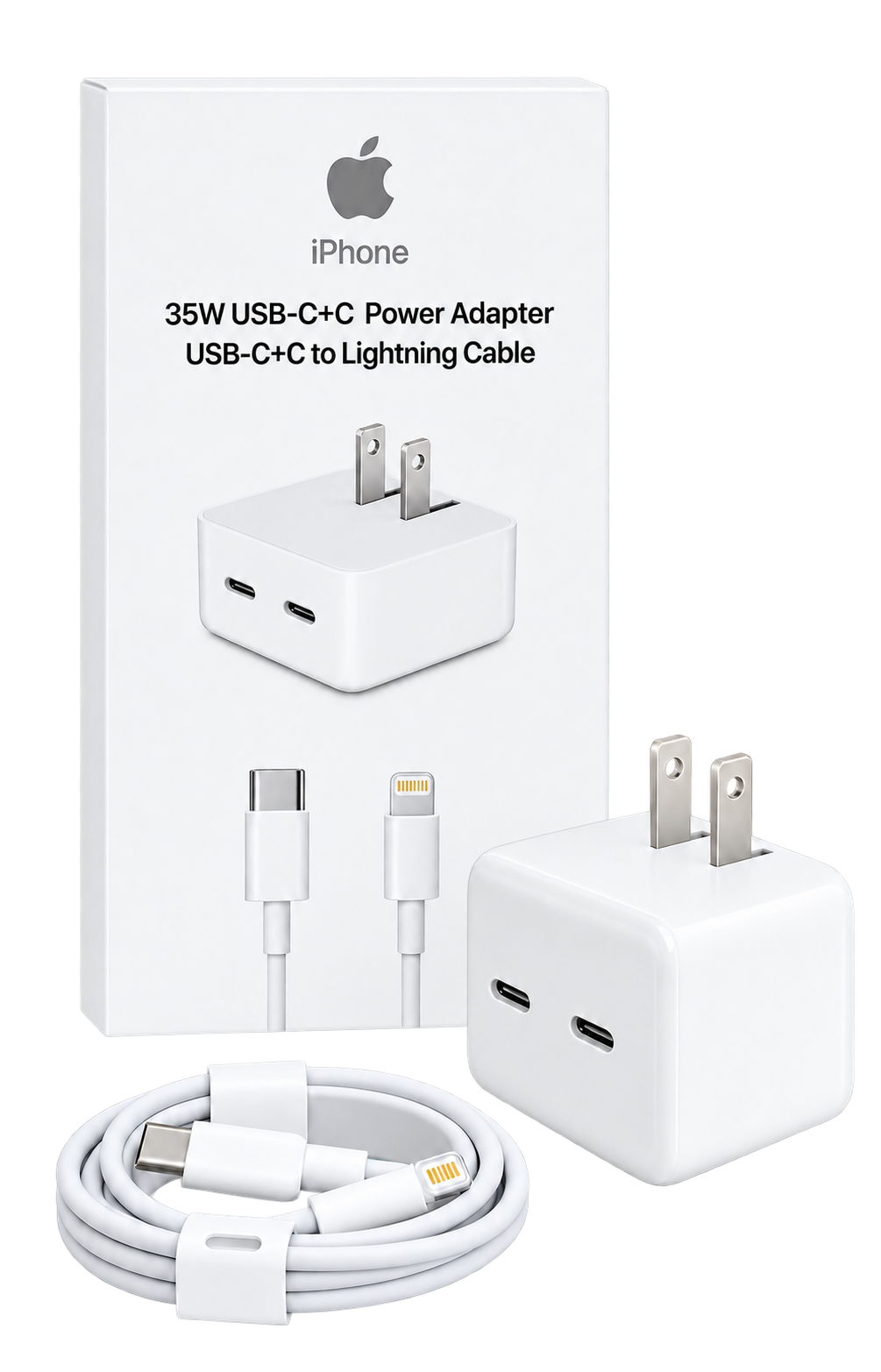 Combo de adaptador USB-C 35 W y cable USB-C a Lightning