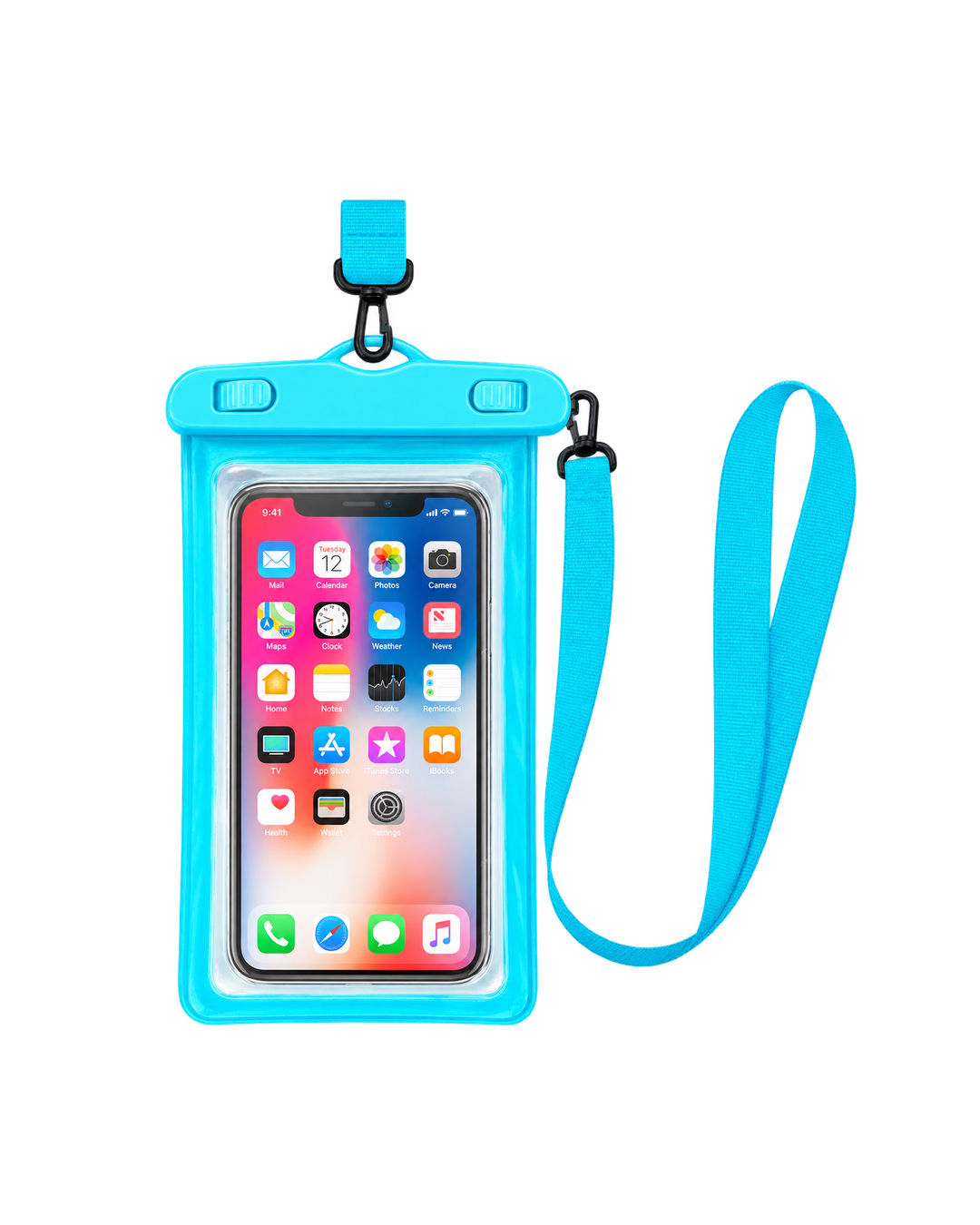 Protector contra agua para celular multicolor con cordón