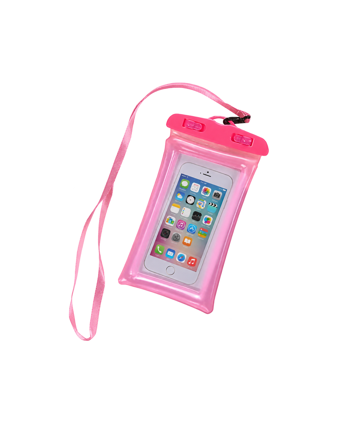 Protector contra agua para celular multicolor con cordón