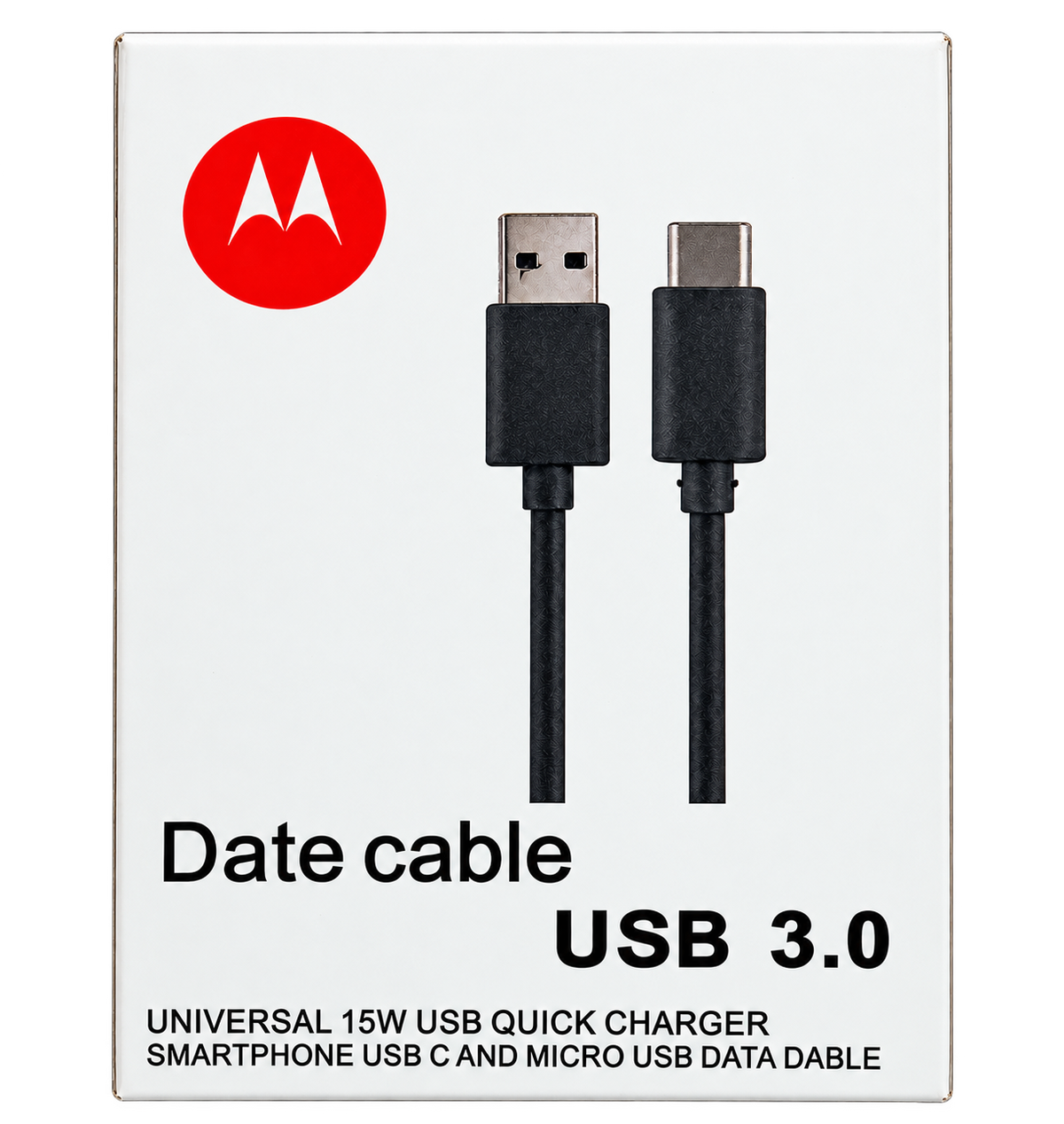 Cable Motorola USB-A a USB-C negro
