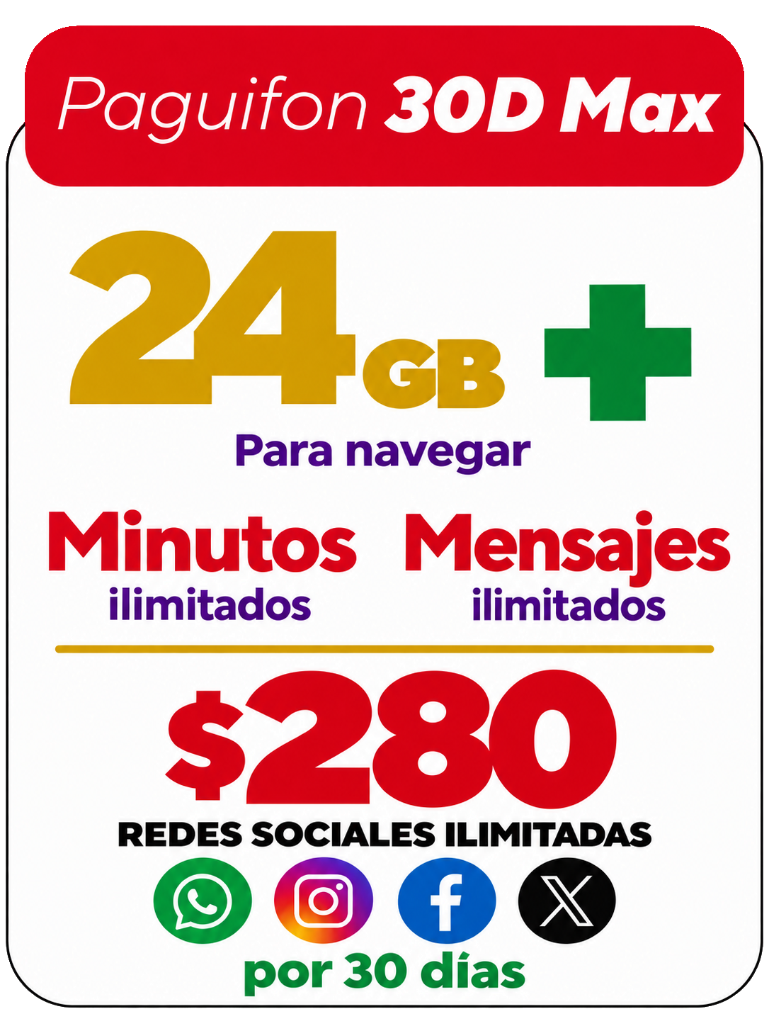 Chip SIM Paguifon 30D Max