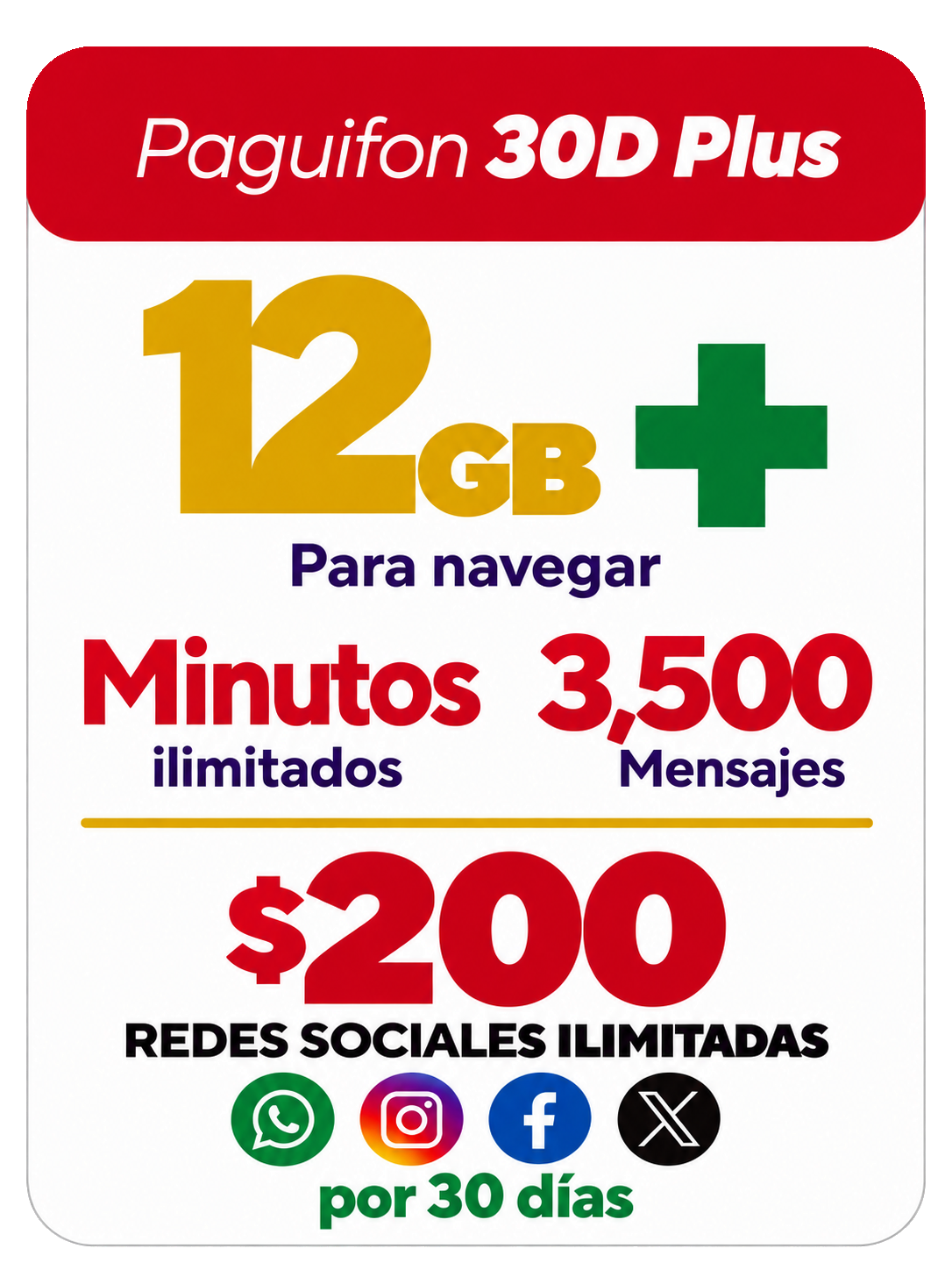 Chip SIM Paguifon 30D Plus