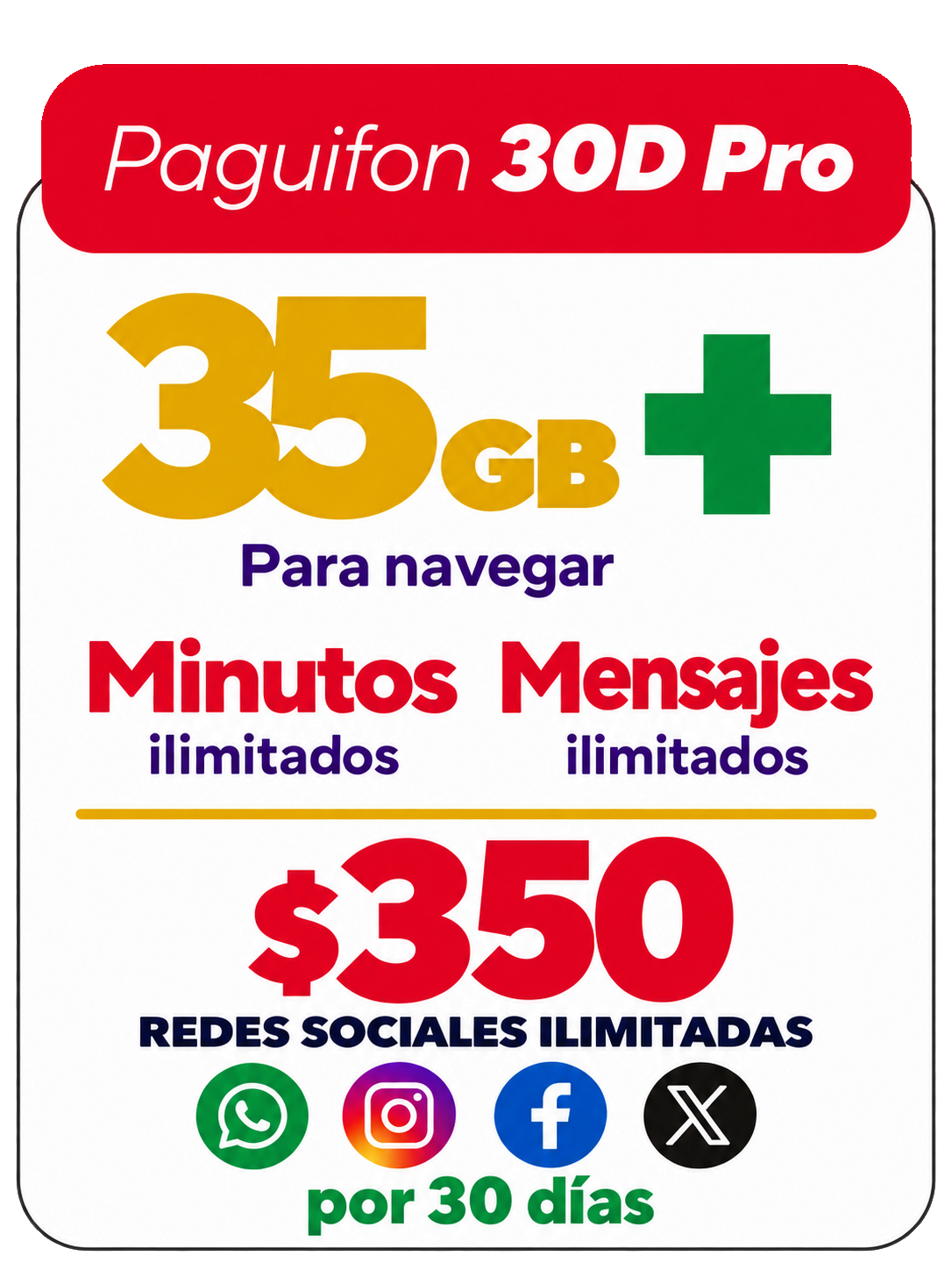 Chip SIM Paguifon 30D Pro