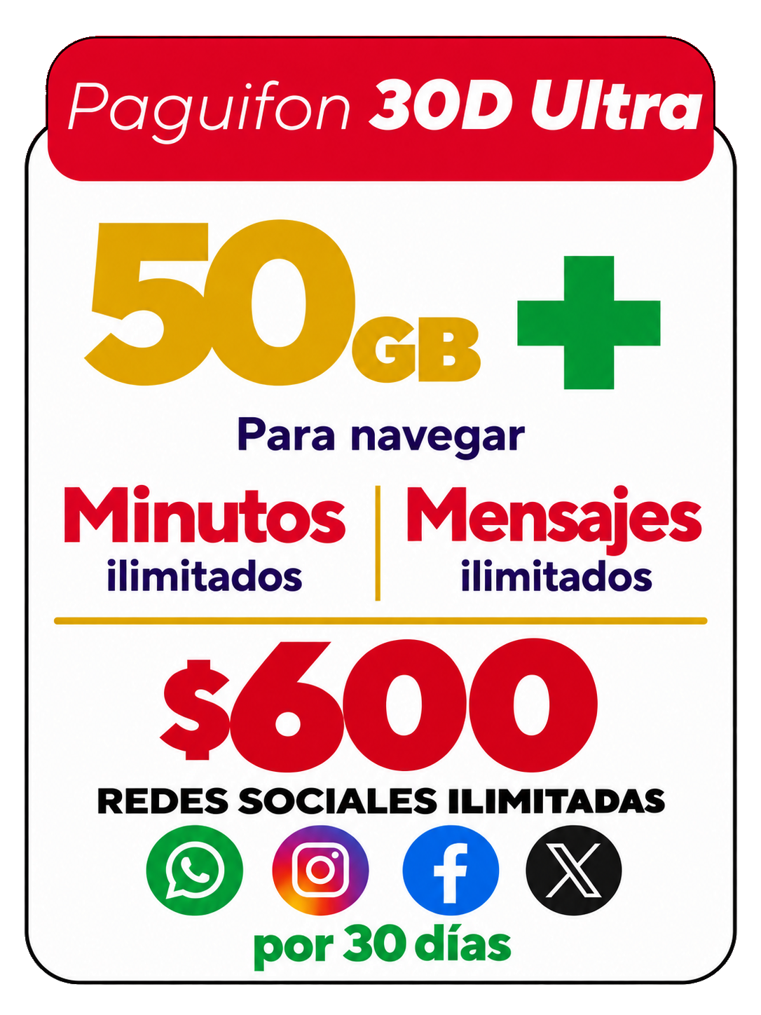 Chip SIM Paguifon 30D Ultra